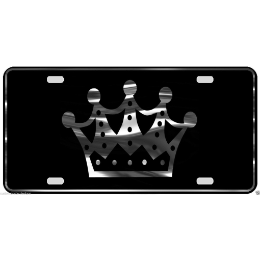 Crown License Plate Royalty Princess Queen Chrome and Regular Vinyl Choices