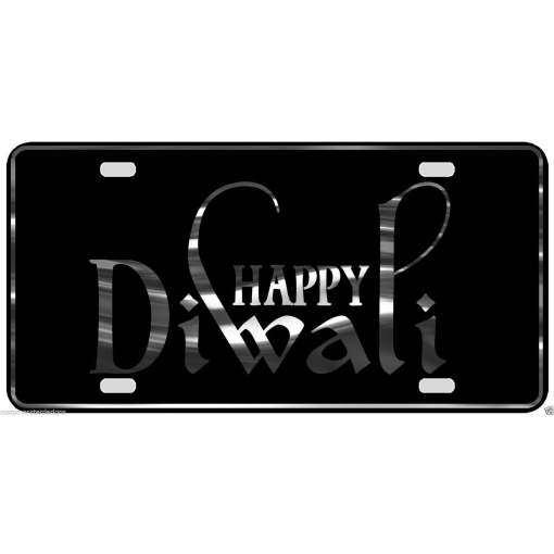 Happy Diwali License Plate Festival of Lights S2 Chrome & Regular Vinyl Choices