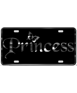 Princess License Plate Girly Girl Cute Spoiled Chrome & Regular Vinyl Choices