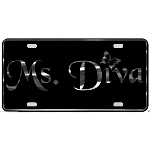 Ms. Diva License Plate Girly Girl Cute Love Chrome & Regular Vinyl Choices