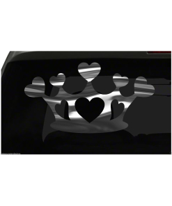 Crown Hearts Sticker Love Princess Queen all chrome and regular vinyl colors