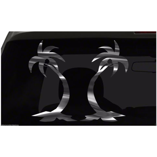 Palm Trees sticker Tropical Trees All size regular & Chrome Mirror Vinyl Colors