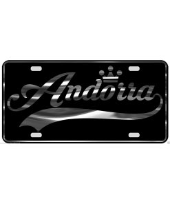 Andorra License Plate All Mirror Plate & Chrome and Regular Vinyl Choices