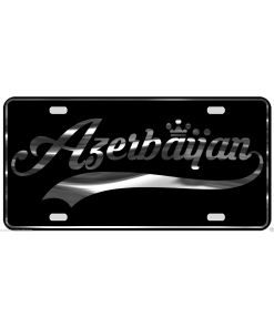 Azerbaijan License Plate All Mirror Plate & Chrome and Regular Vinyl Choices