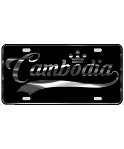 Cambodia License Plate All Mirror Plate & Chrome and Regular Vinyl Choices