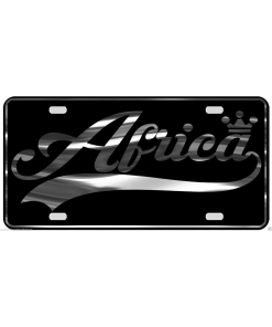 Africa License Plate All Mirror Plate & Chrome and Regular Vinyl Choices