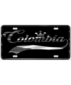 Colombia License Plate All Mirror Plate & Chrome and Regular Vinyl Choices