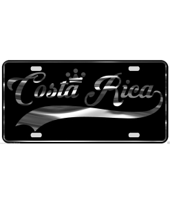 Costa Rica License Plate All Mirror Plate & Chrome and Regular Vinyl Choices