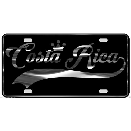 Costa Rica License Plate All Mirror Plate & Chrome and Regular Vinyl Choices