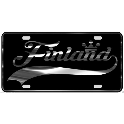 Finland License Plate All Mirror Plate & Chrome and Regular Vinyl Choices