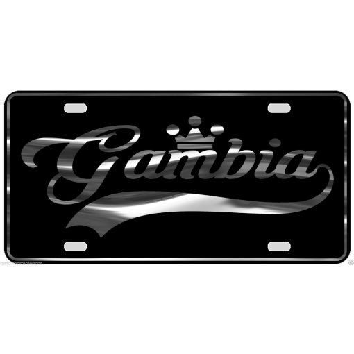 Gambia License Plate All Mirror Plate & Chrome and Regular Vinyl Choices