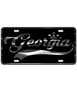 Georgia License Plate All Mirror Plate & Chrome and Regular Vinyl Choices