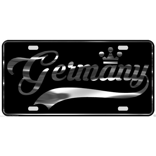 Germany License Plate All Mirror Plate & Chrome and Regular Vinyl Choices
