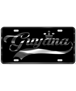 Guyana License Plate All Mirror Plate & Chrome and Regular Vinyl Choices