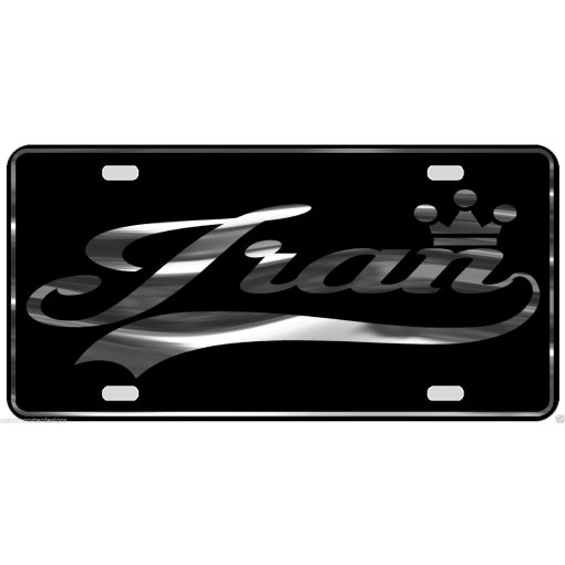 Iran License Plate All Mirror Plate & Chrome and Regular Vinyl Choices