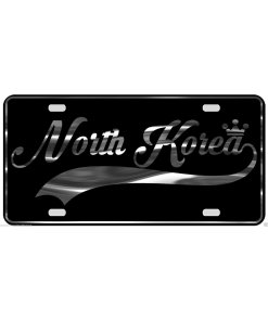North Korea License Plate All Mirror Plate & Chrome and Regular Vinyl Choices