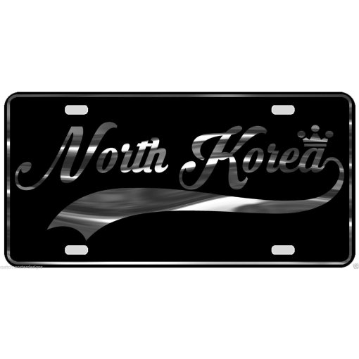 North Korea License Plate All Mirror Plate & Chrome and Regular Vinyl Choices