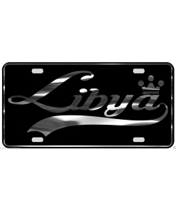 Libya License Plate All Mirror Plate & Chrome and Regular Vinyl Choices