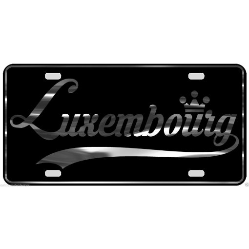 Luxembourg License Plate All Mirror Plate & Chrome and Regular Vinyl Choices
