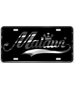 Malawi License Plate All Mirror Plate & Chrome and Regular Vinyl Choices