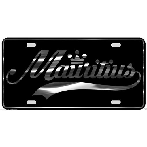 Mauritius License Plate All Mirror Plate & Chrome and Regular Vinyl Choices