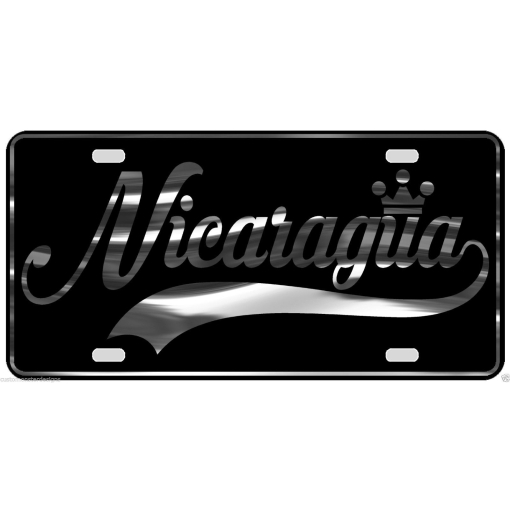 Nicaragua License Plate All Mirror Plate & Chrome and Regular Vinyl Choices