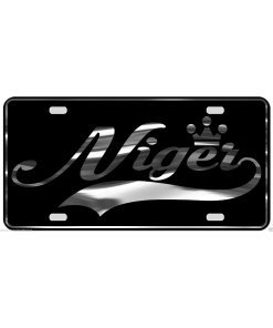 Niger License Plate All Mirror Plate & Chrome and Regular Vinyl Choices