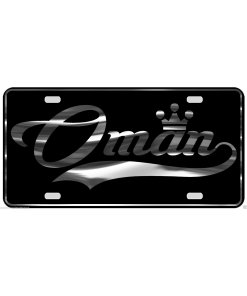 Oman License Plate All Mirror Plate & Chrome and Regular Vinyl Choices