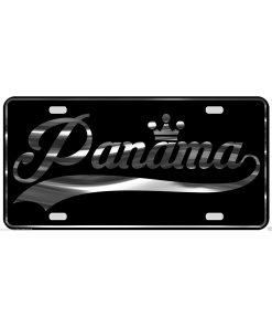 Panama License Plate All Mirror Plate & Chrome and Regular Vinyl Choices