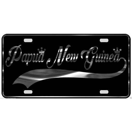Papua New Guinea License Plate All Mirror Plate & Chrome and Regular Vinyl
