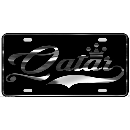 Qatar License Plate All Mirror Plate & Chrome and Regular Vinyl Choices