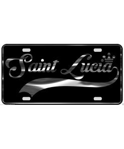 Saint Lucia License Plate All Mirror Plate & Chrome and Regular Vinyl Choices
