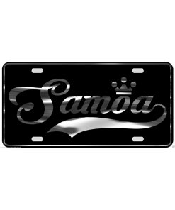 Samoa License Plate All Mirror Plate & Chrome and Regular Vinyl Choices
