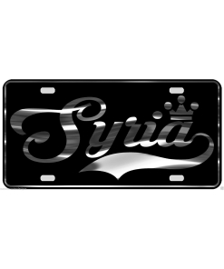 Syria License Plate All Mirror Plate & Chrome and Regular Vinyl Choices