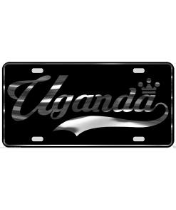 Uganda License Plate All Mirror Plate & Chrome and Regular Vinyl Choices