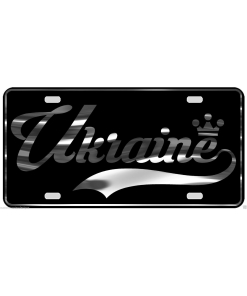 Ukraine License Plate All Mirror Plate & Chrome and Regular Vinyl Choices