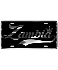 Zambia License Plate All Mirror Plate & Chrome and Regular Vinyl Choices
