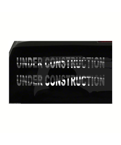 2x UNDER CONSTRUCTION Stickers Truck Car all chrome and regular color choices