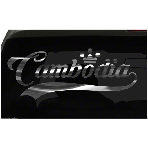 Cambodia sticker Country Pride Sticker all chrome and regular colors choices