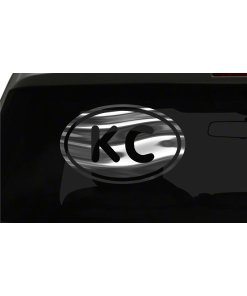 KC Sticker Kansas City Love oval euro all chrome & regular vinyl color choices