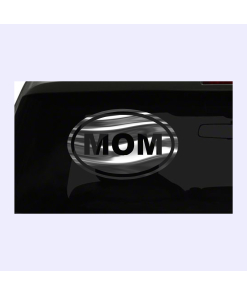 Mom Sticker Mother Family Love oval euro all chrome & regular vinyl color choice
