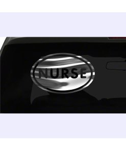 Nurse Sticker Doctor Hospital oval euro chrome & regular vinyl color choices
