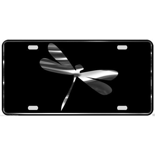 Dragonfly License Plate All Mirror Plate & Chrome and Regular Vinyl Choices S2