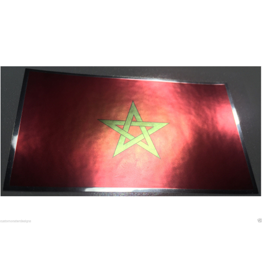 MOROCCO FLAG Decal Vinyl Sticker chrome or white vinyl decal and 15 sizes!