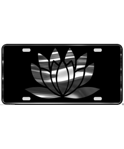 Lotus Flower License Plate Buddhism Religious S3 Chrome & Regular Vinyl Choice