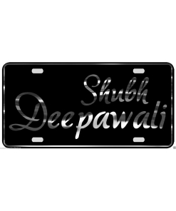 Shubh Deepawali License Plate Festival of Lights Chrome & Regular Vinyl Choices