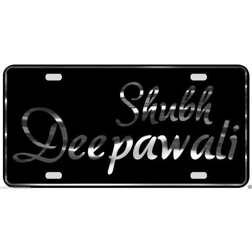 Shubh Deepawali License Plate Festival of Lights Chrome & Regular Vinyl Choices