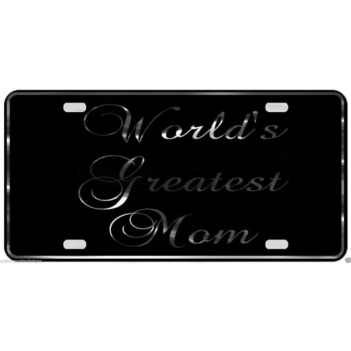 World's Greatest Mom License Plate Gift for Mom Chrome & Regular Vinyl Choices