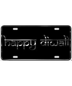 Happy Diwali License Plate Festival of Lights Chrome & Regular Vinyl Choices