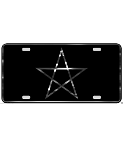 Pentagram License Plate Religious Chrome & Regular Vinyl Choices